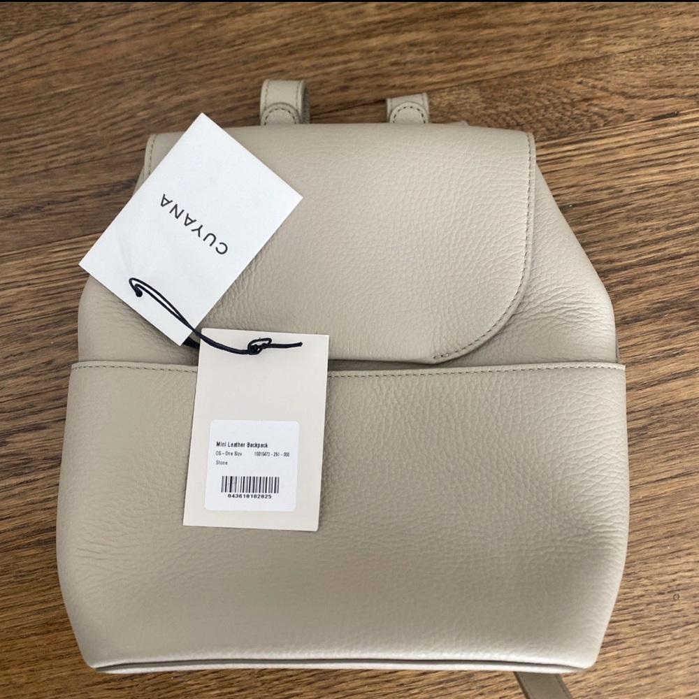 Cuyana Stone Leather Backpack